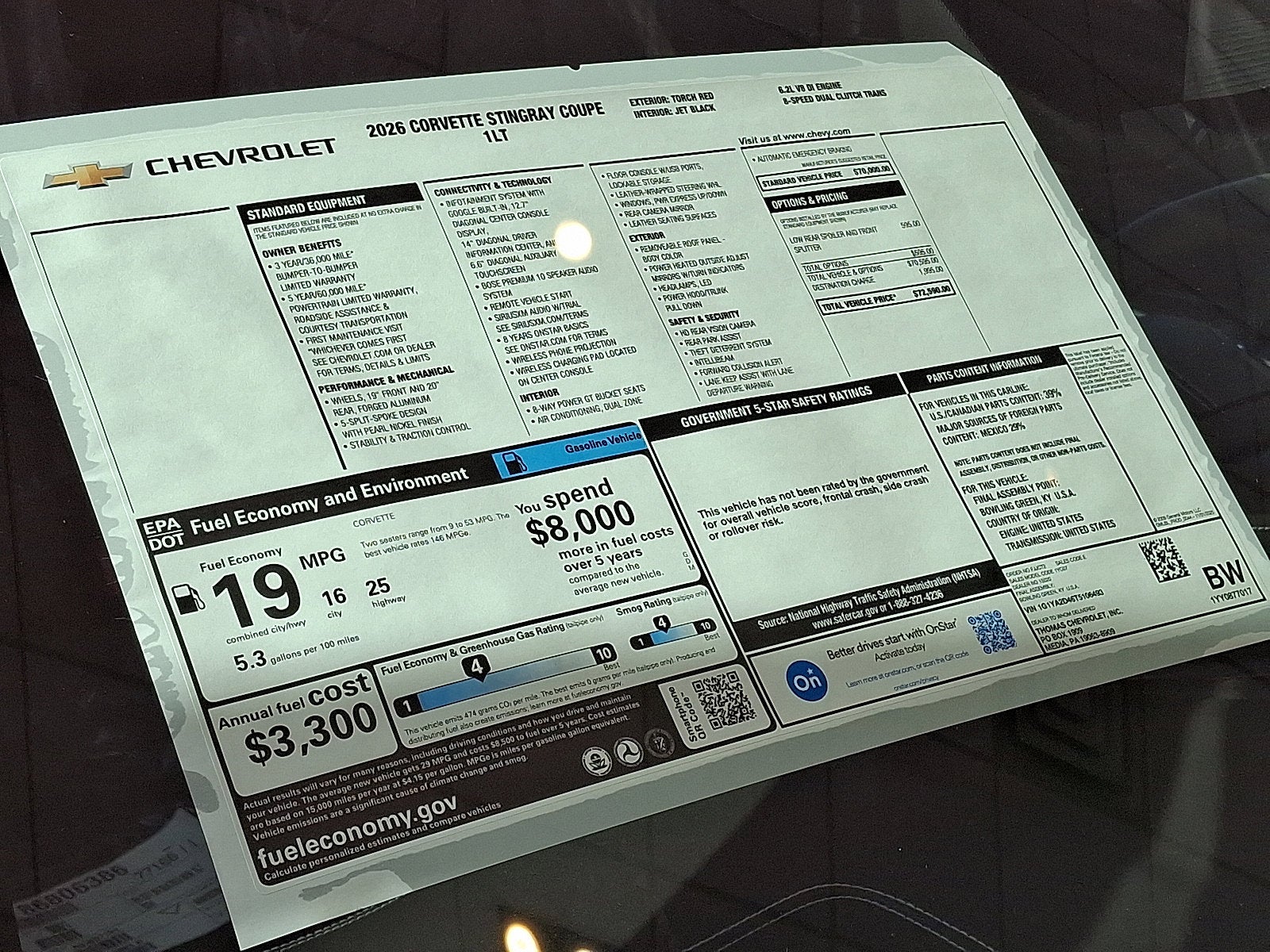 2026 Chevrolet Corvette Stingray 1LT