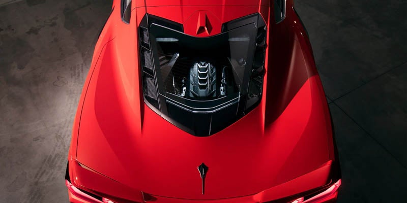 Aerial view of a 2022 Chevrolet Corvette