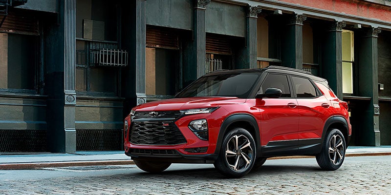 Photo of red 2022 Chevrolet Trailblazer parked on the side of the street