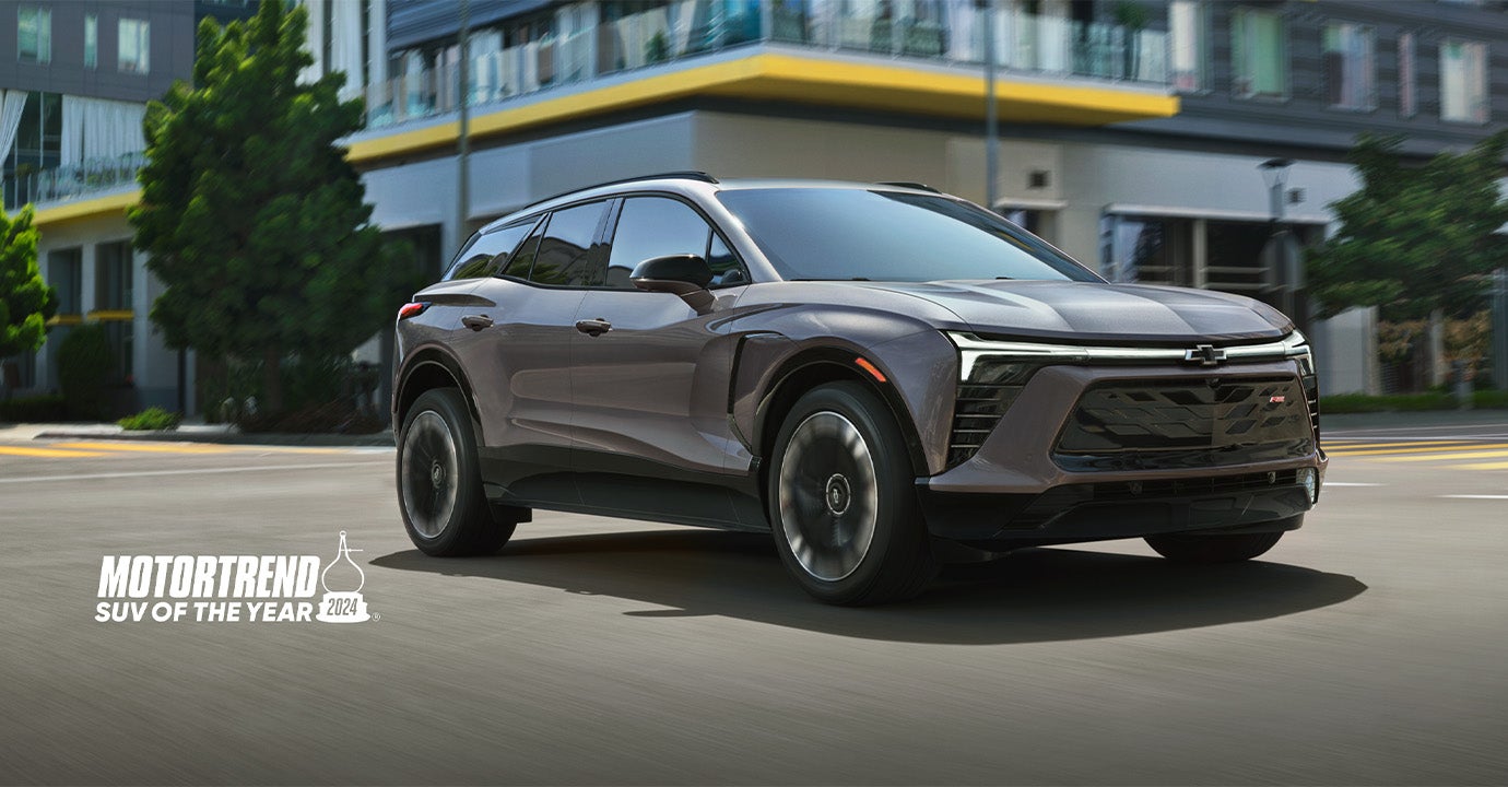 Photo of a 2024 Chevrolet Blazer EV driving on the road