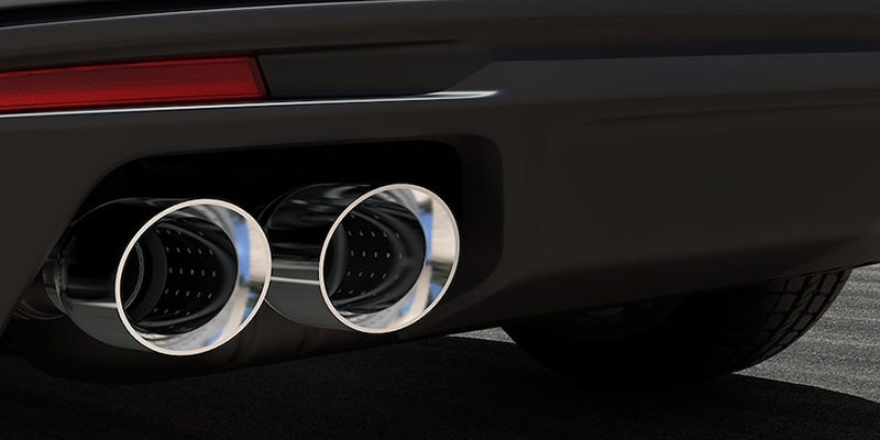 Photo showing the mufflers of a 2024 Chevrolet Camaro