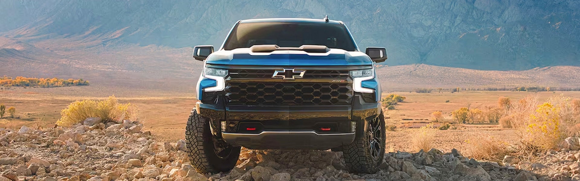Photo of a 2024 Chevrolet Silverado on a rocky terrain