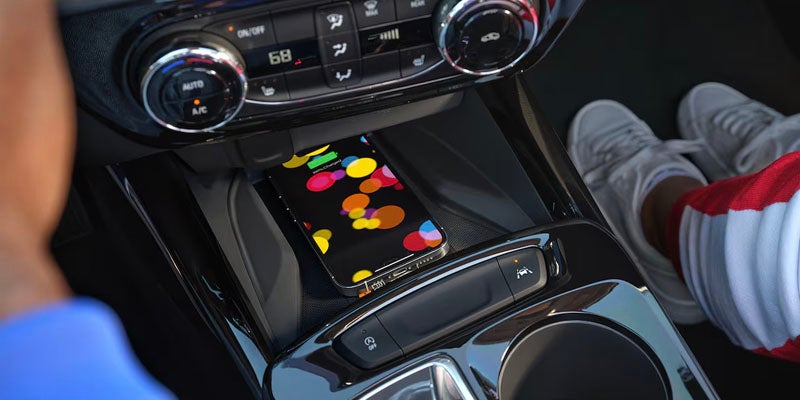 Photo of a phone placed inside of a 2025 Chevrolet Trax