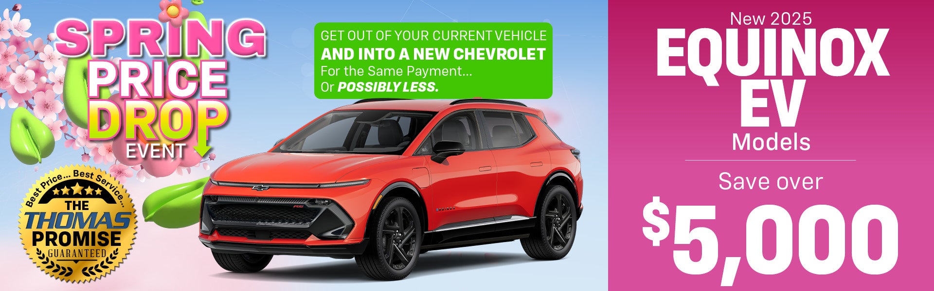 2025 Equinox EV 3LT FWD Drive for $225 per month 39 months