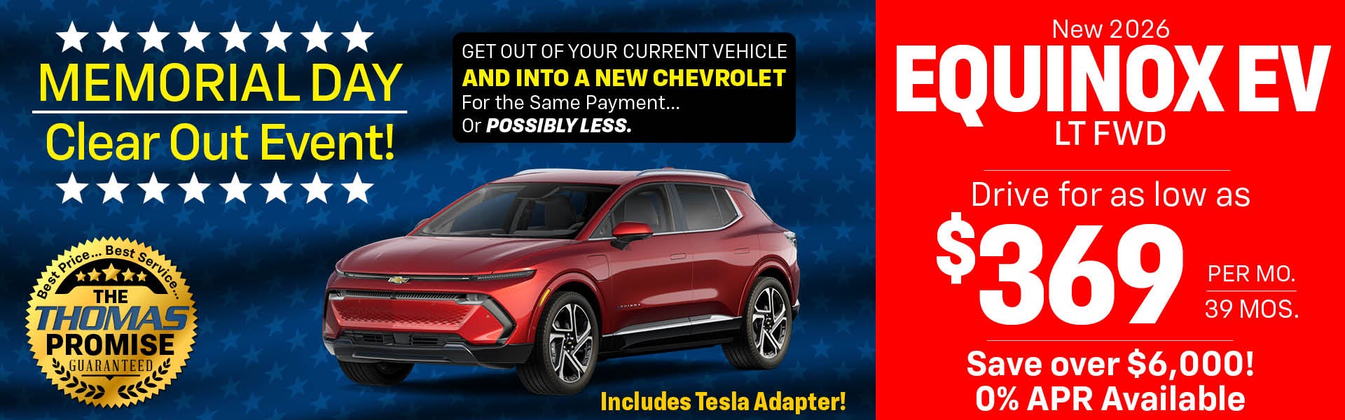 2026 Equinox EV LT FWD Drive for $369 per month 39 months