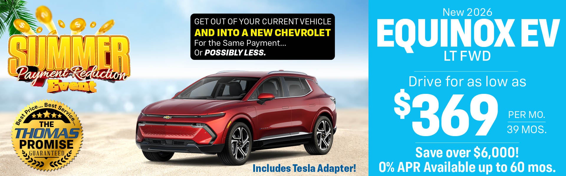 2026 Equinox EV LT FWD Drive for $369 per month 39 months