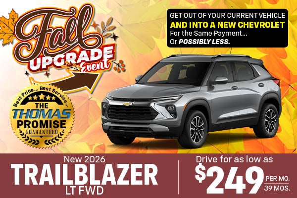 2026 Trailblazer LT FWD Drive for $249 per mo. 39 mos. 